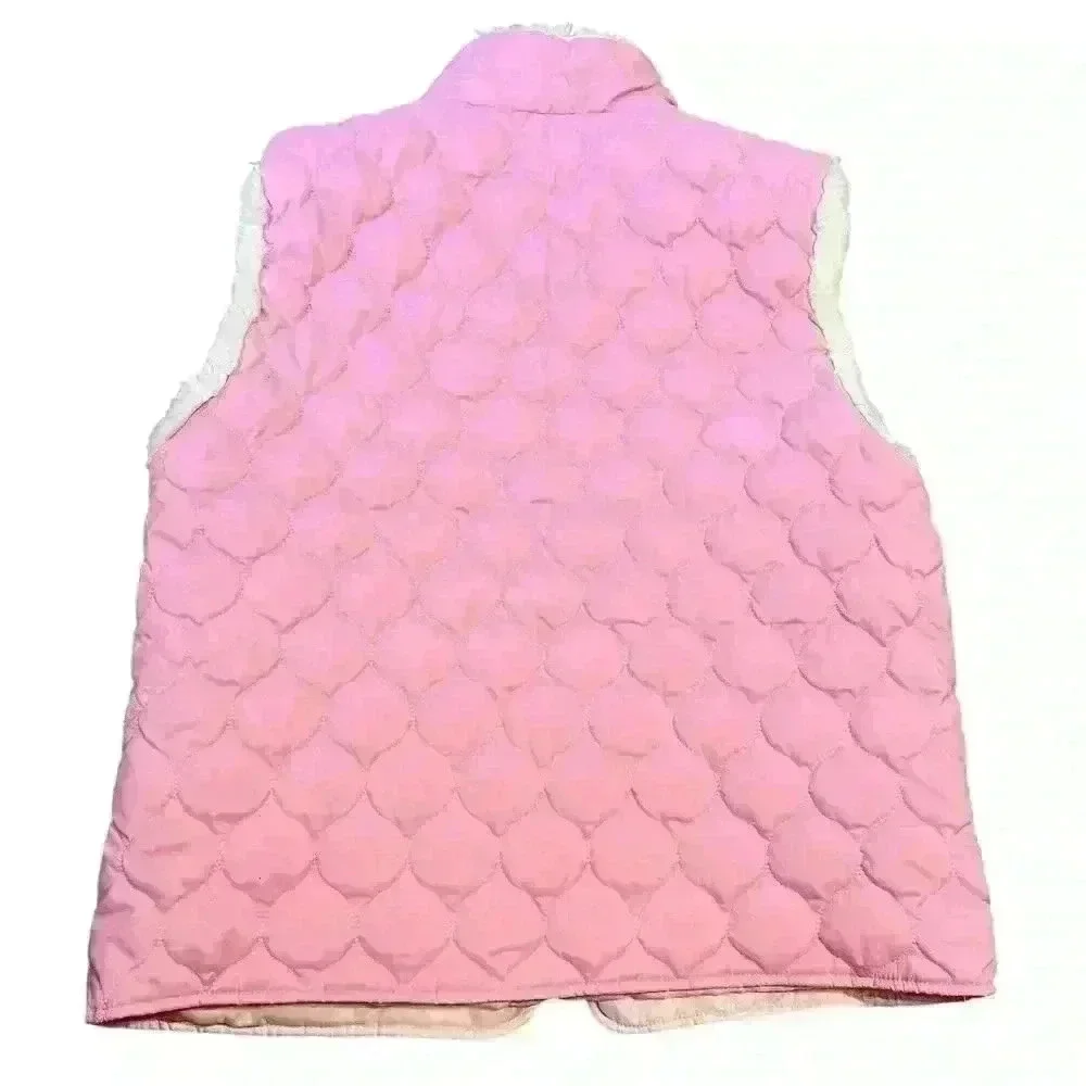 Hanna Andersson Girls Pink Fleece Lined Puffer Vest Size 160 (14) Warm Winter